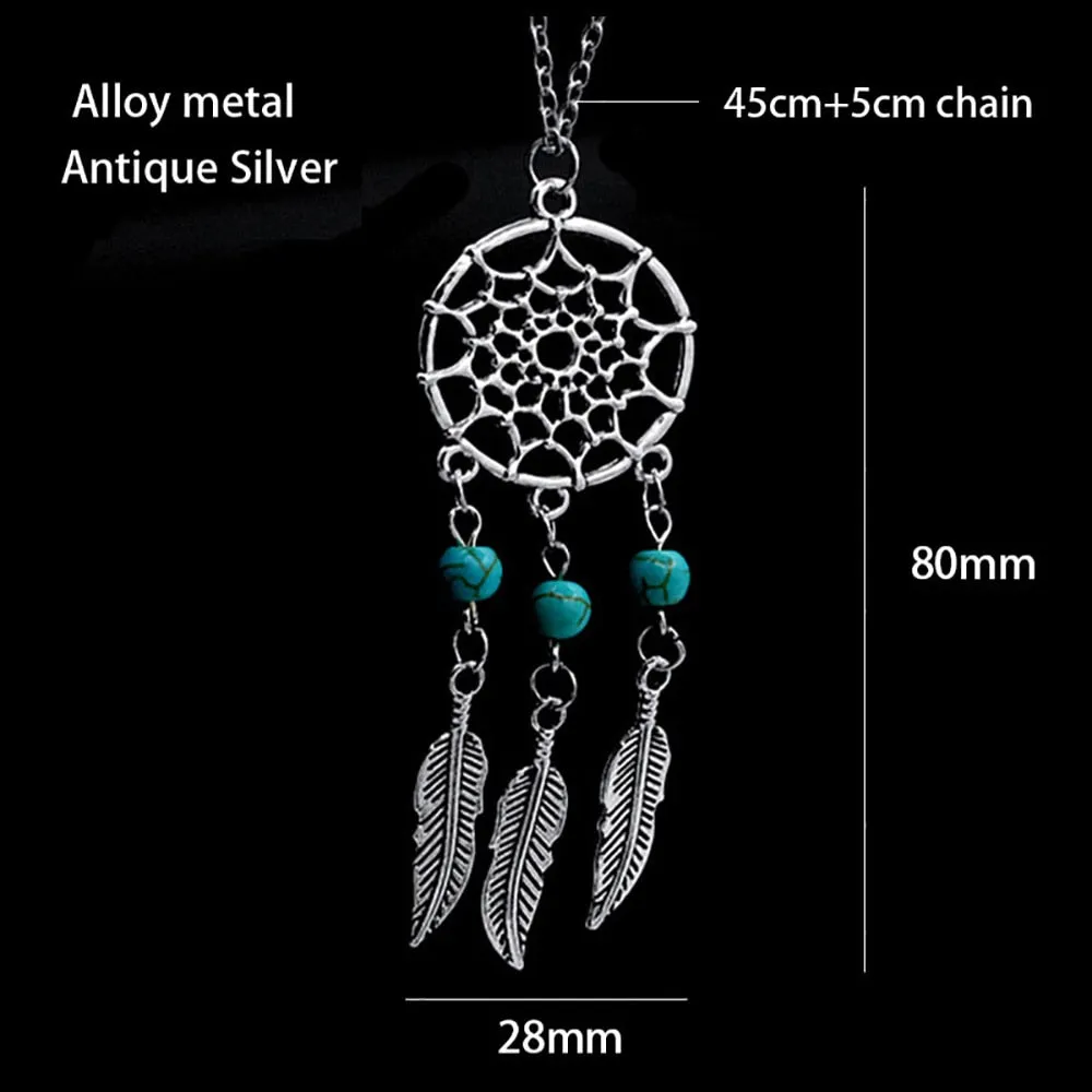 Indian Mandala Lotus Dream Catcher Necklace