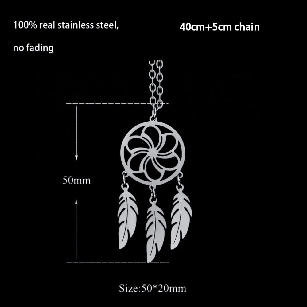 Indian Mandala Lotus Dream Catcher Necklace