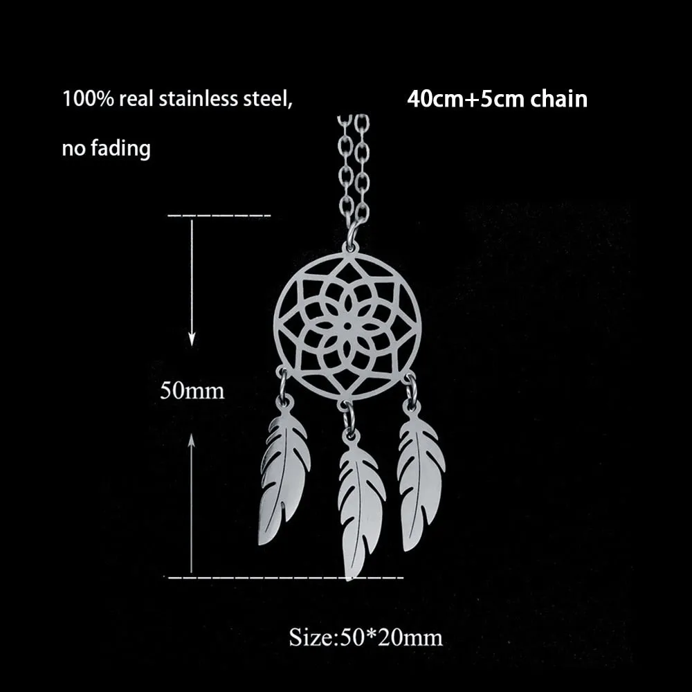 Indian Mandala Lotus Dream Catcher Necklace