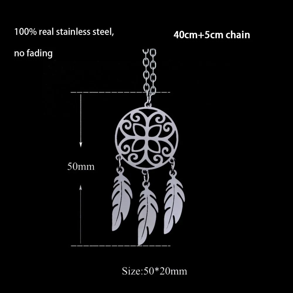 Indian Mandala Lotus Dream Catcher Necklace