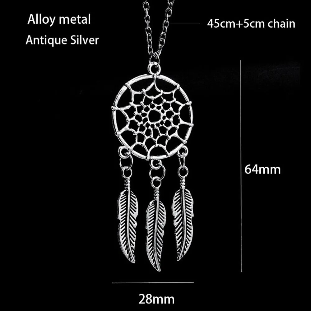 Indian Mandala Lotus Dream Catcher Necklace