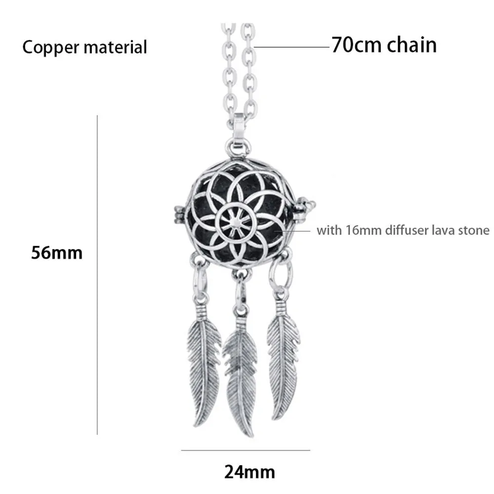 Indian Mandala Lotus Dream Catcher Necklace