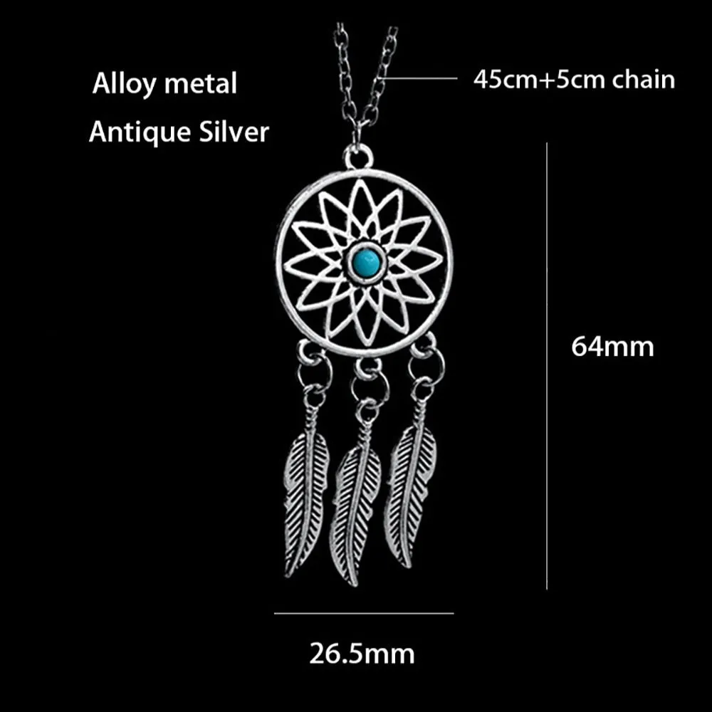 Indian Mandala Lotus Dream Catcher Necklace