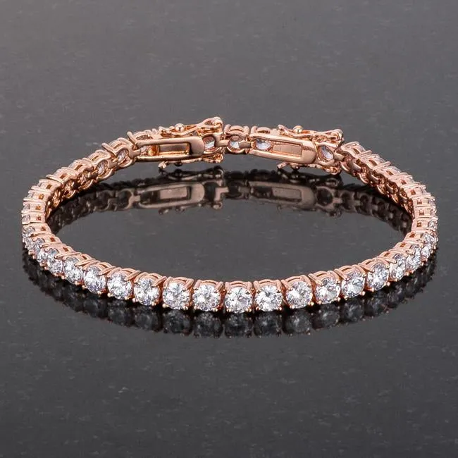 Juliette Round CZ Rose Gold Tennis Bracelet - 7.25in & 8in | 10ct
