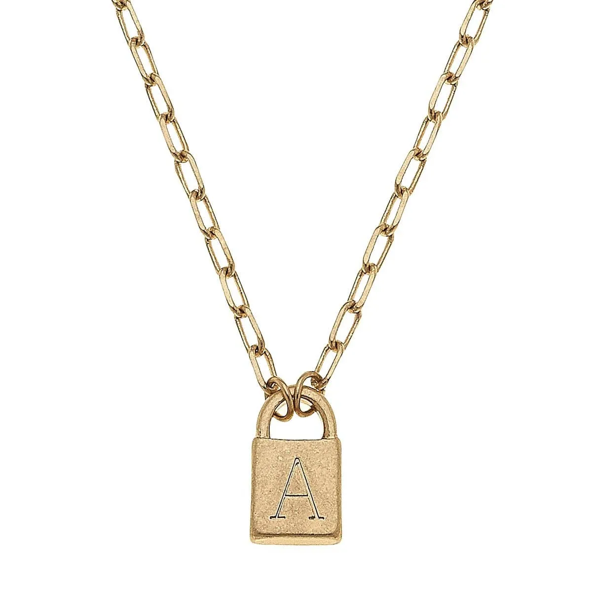 Kinsley Padlock Initial Necklace