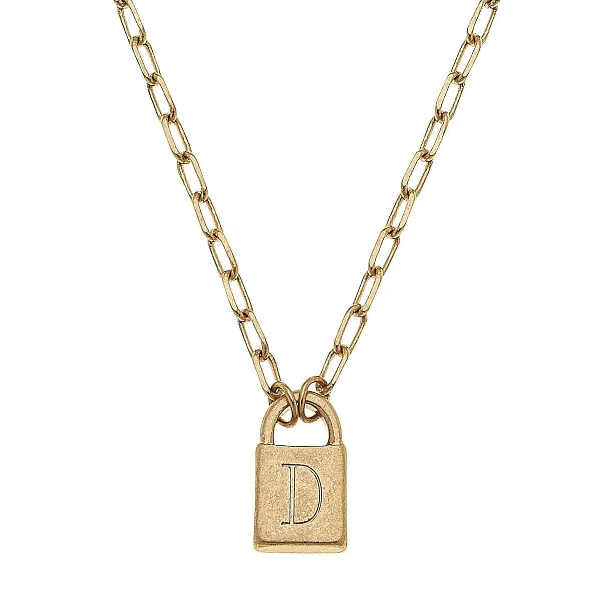 Kinsley Padlock Initial Necklace