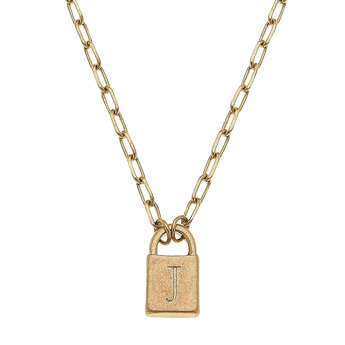 Kinsley Padlock Initial Necklace