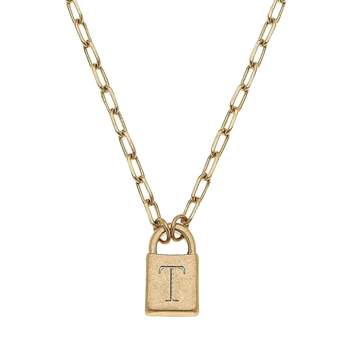Kinsley Padlock Initial Necklace