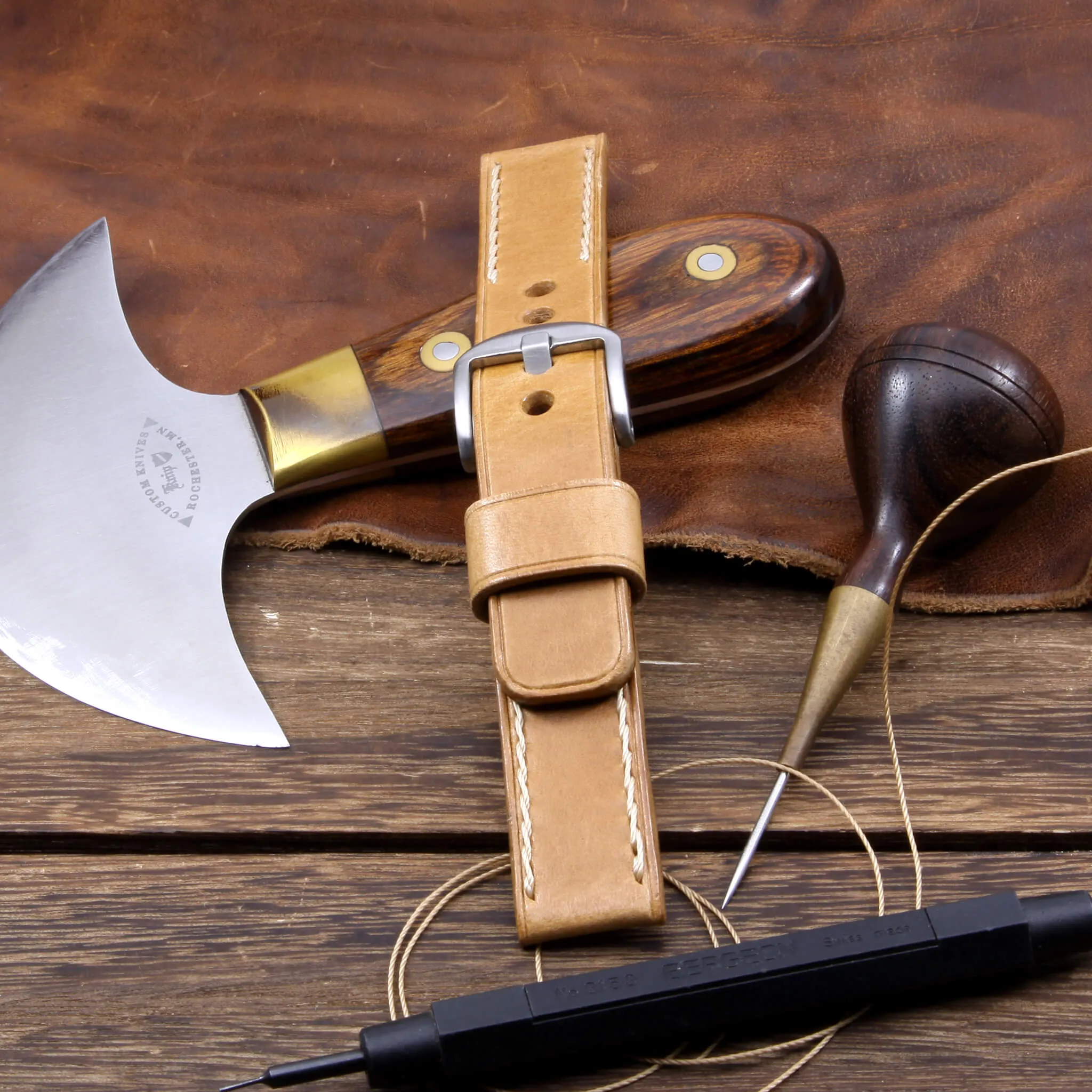 Leather Watch Strap, Sequoia 101 | Chain Stitch