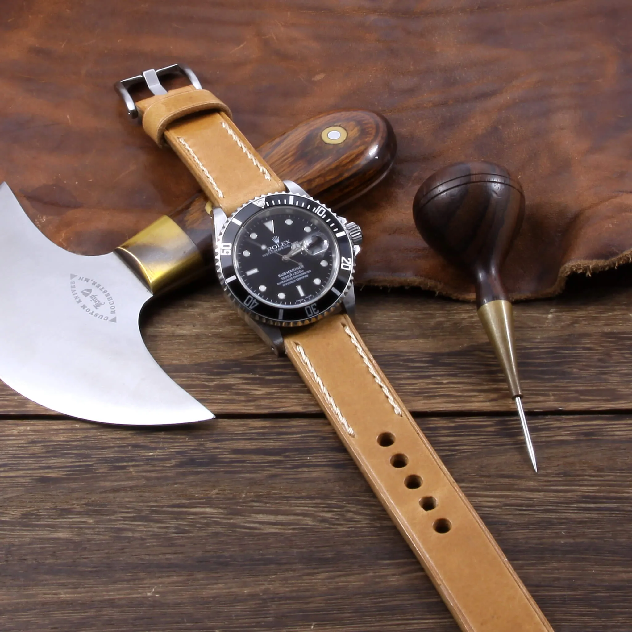 Leather Watch Strap, Sequoia 101 | Chain Stitch