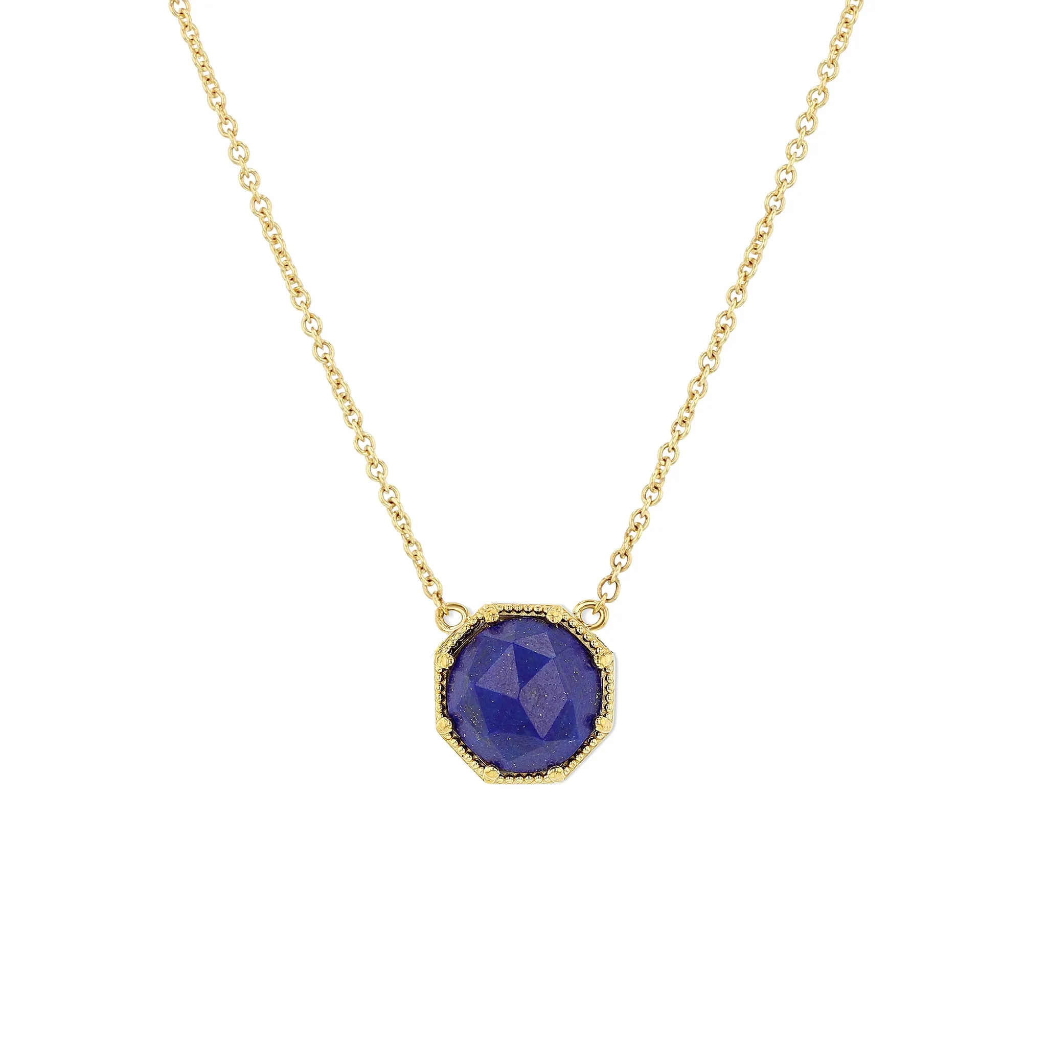Maman Crown Bezel Lapis Necklace