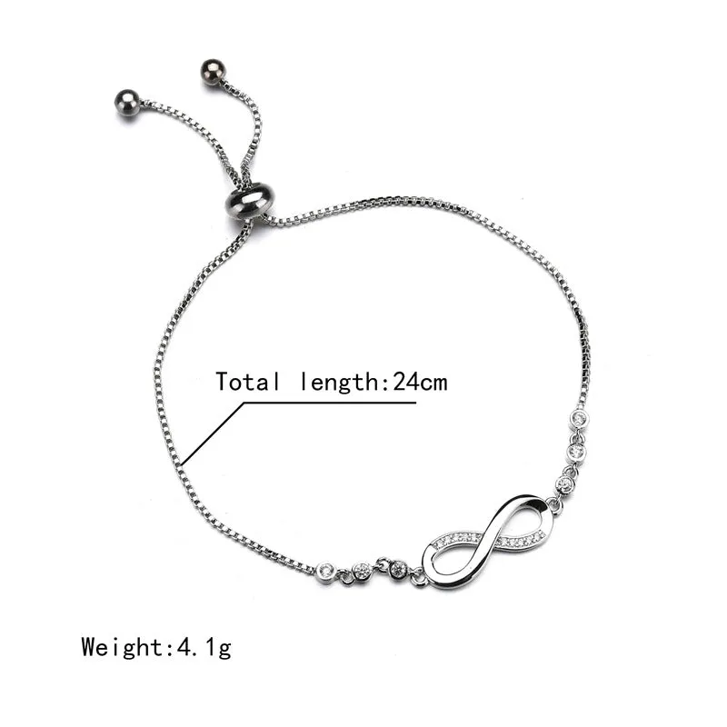 Micro-inlaid Zircon 8 Word Bracelet