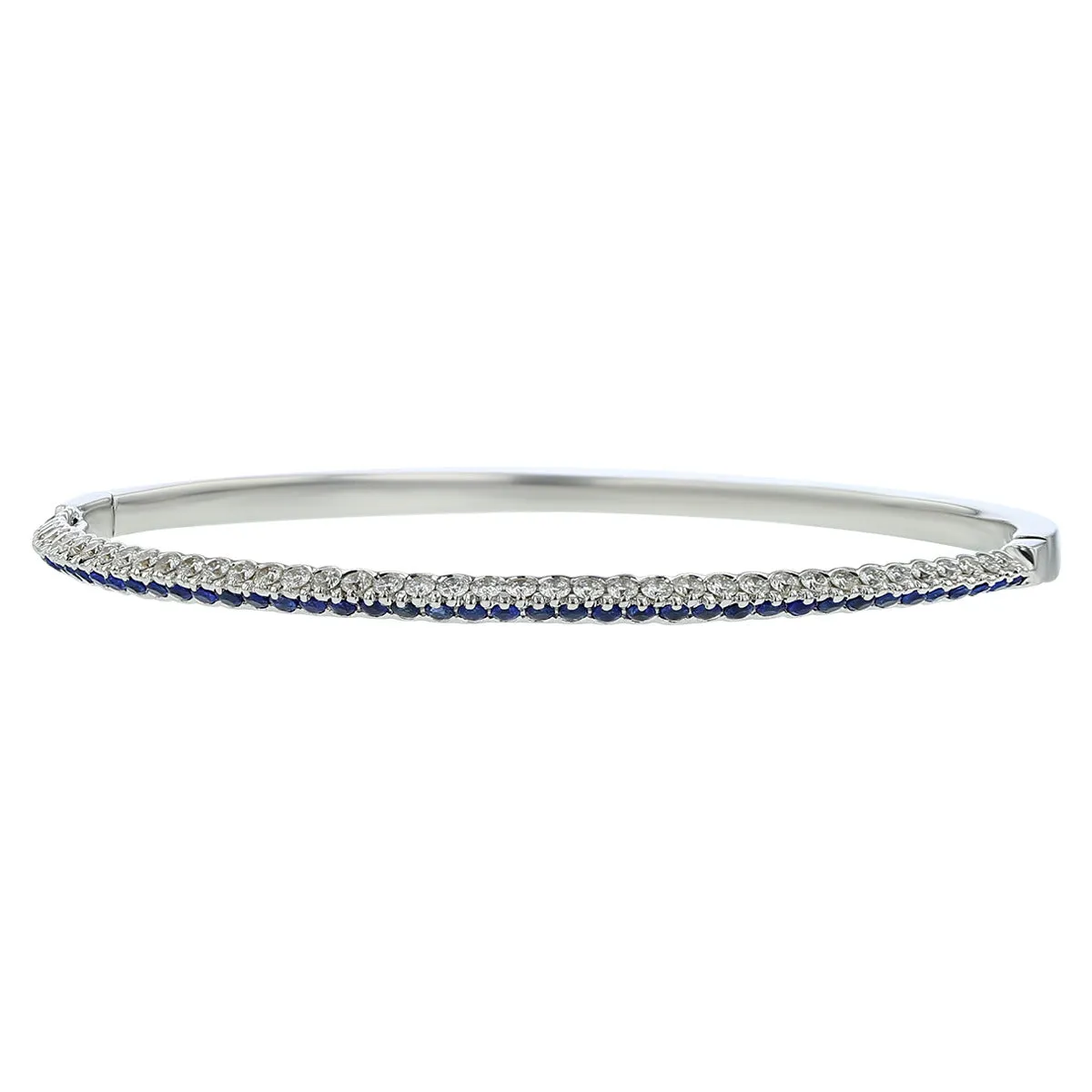 Miiori 18K White Gold Sapphire and Diamond Bangle