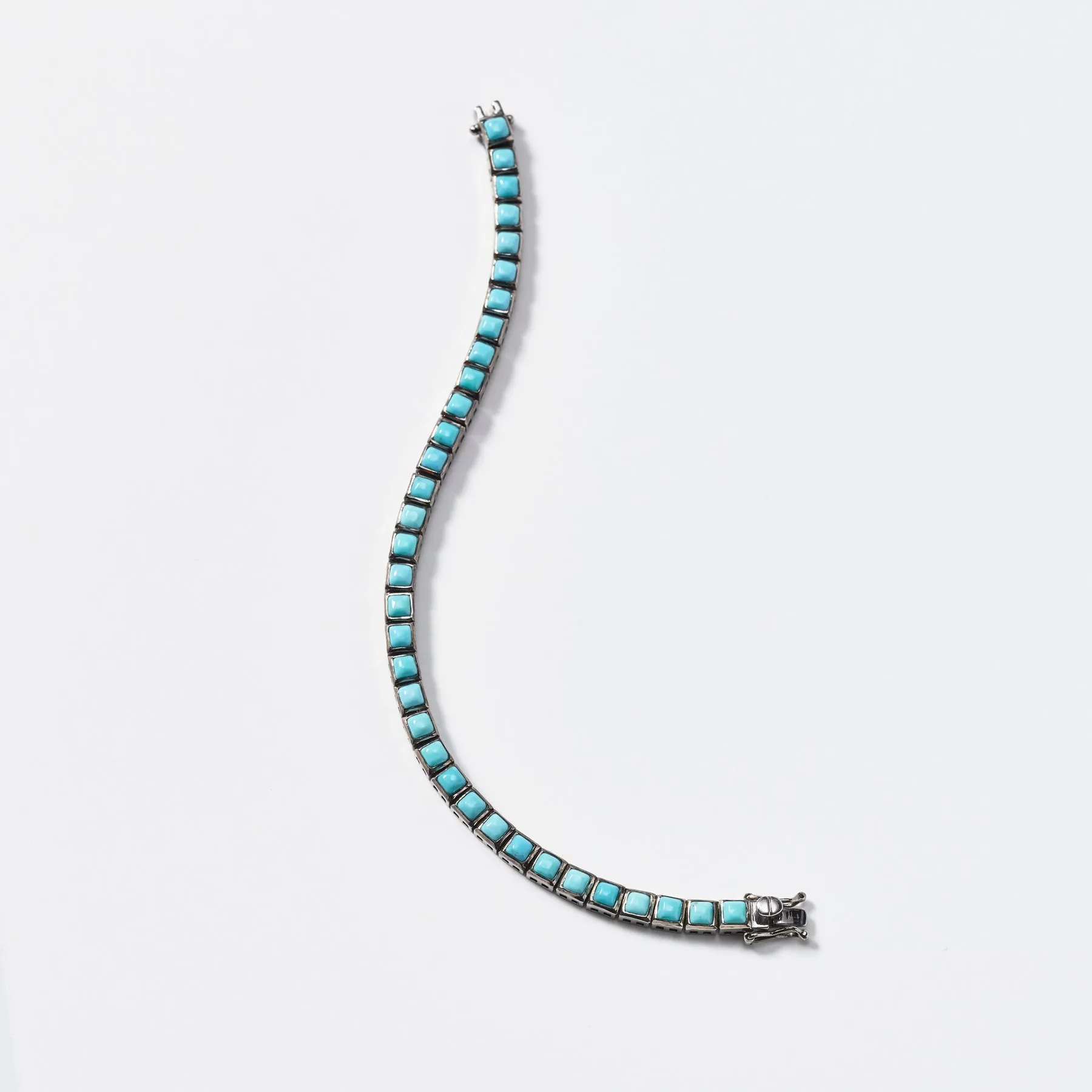 Mini Turquoise Tile Tennis Bracelet
