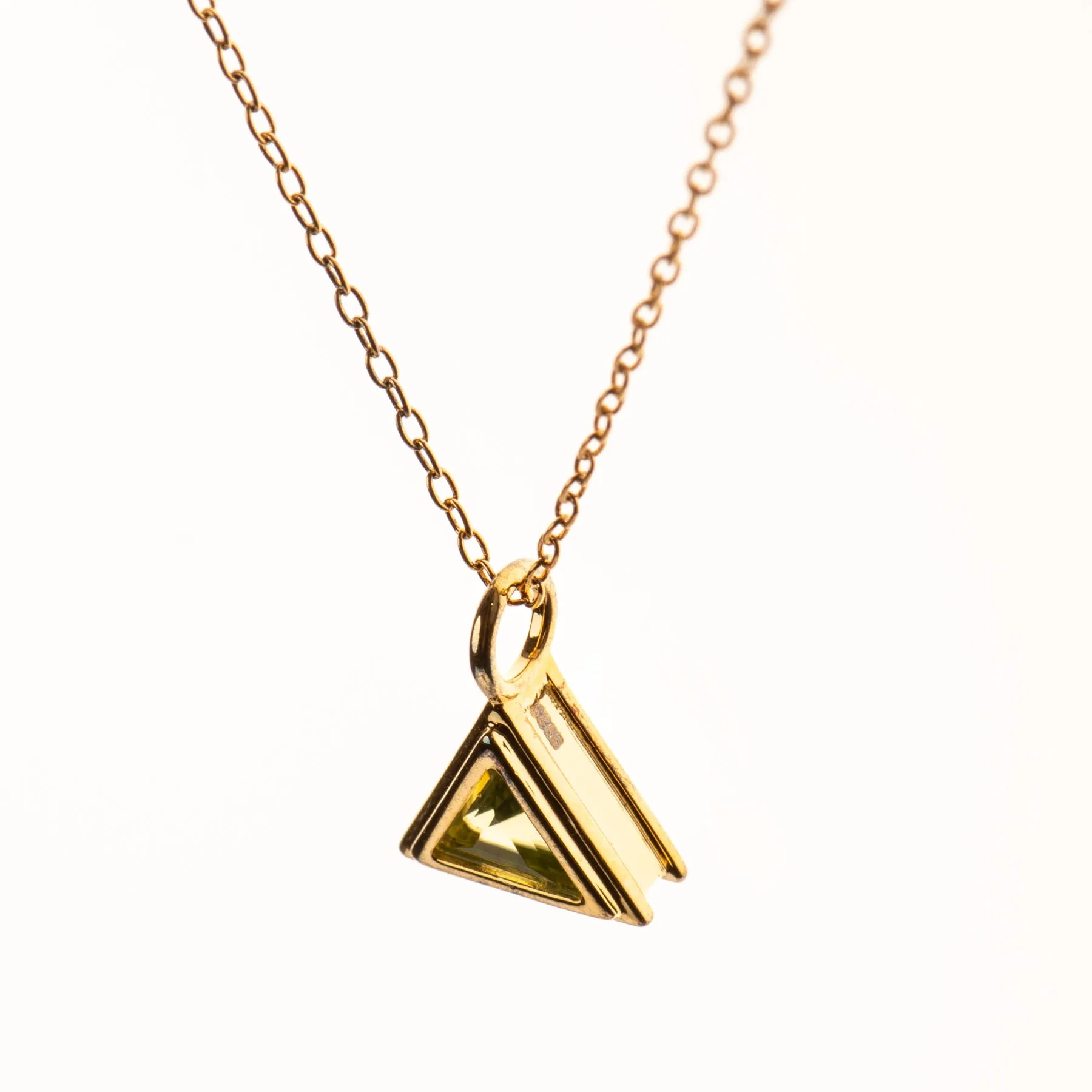Minimalist Peridot Charm Necklace