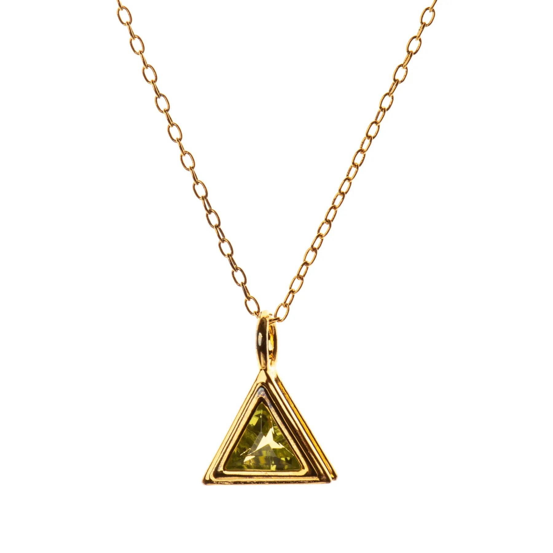 Minimalist Peridot Charm Necklace