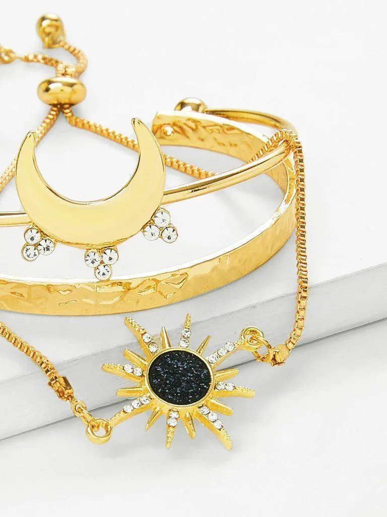 Moon & Sun God Design Bracelet Set