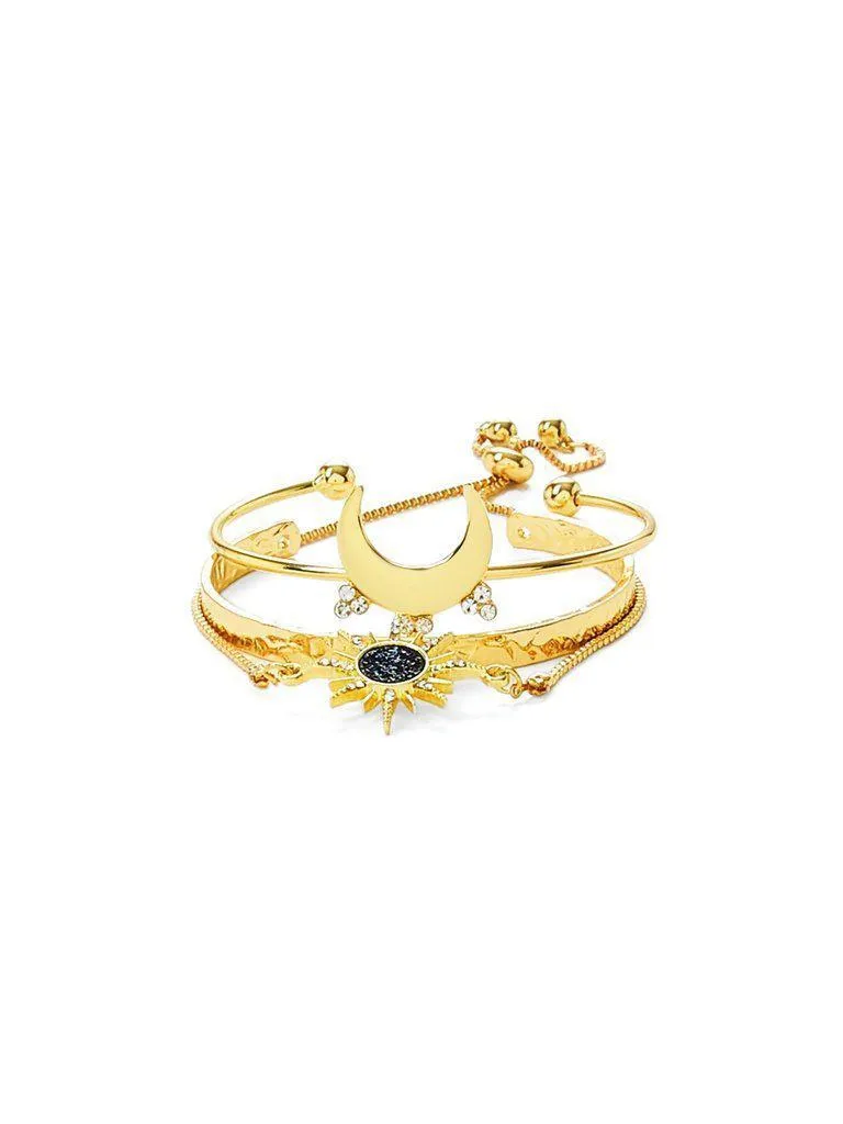 Moon & Sun God Design Bracelet Set