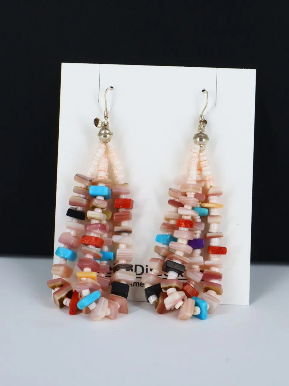 Native American Santo Domingo Pink Shell Five Strand Necklace Set