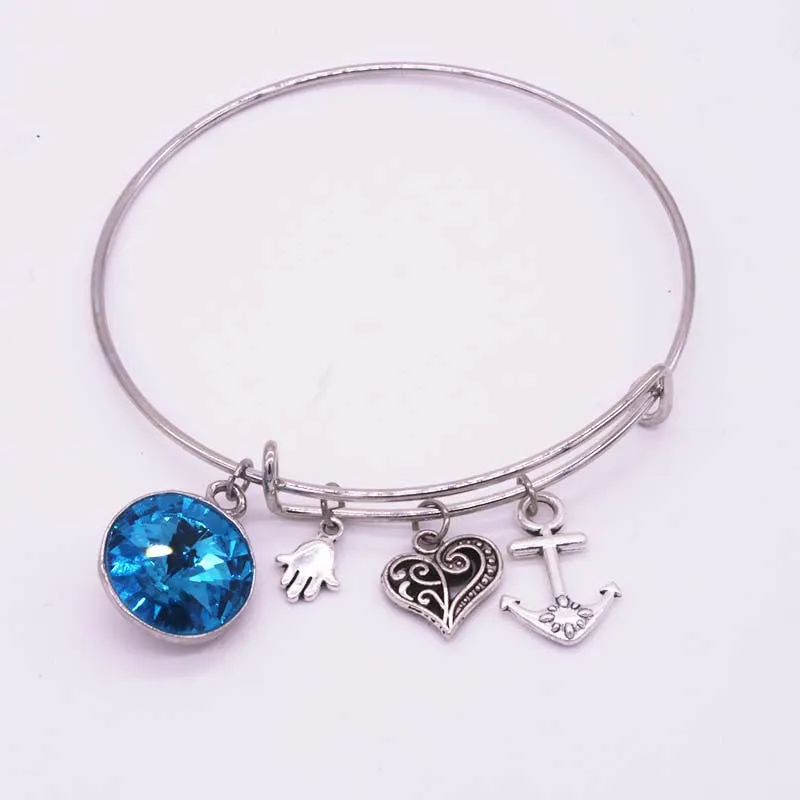 New Alex Charm Bracelets Bracelets & Bangles Summer Style Setting Crystal Disc LOVE Bangles For Women Gift Jewelry
