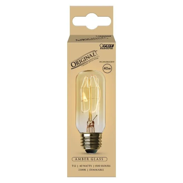Nostalgic Tubular Radio Style Light Bulb - 40 Watt - Amber