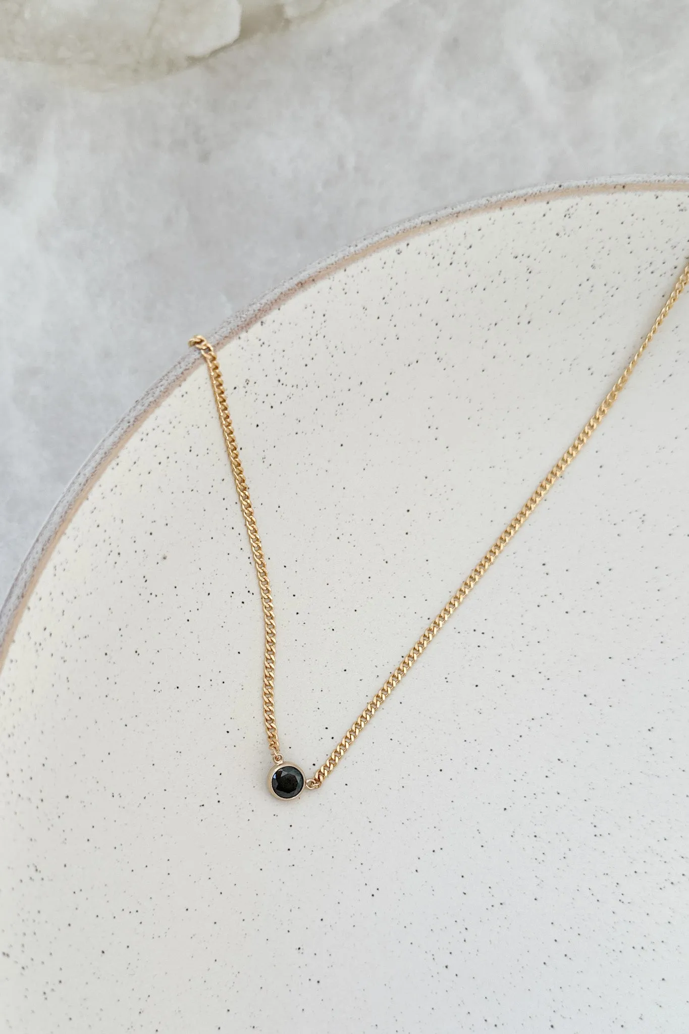 Onyx Bezel Rope Necklace
