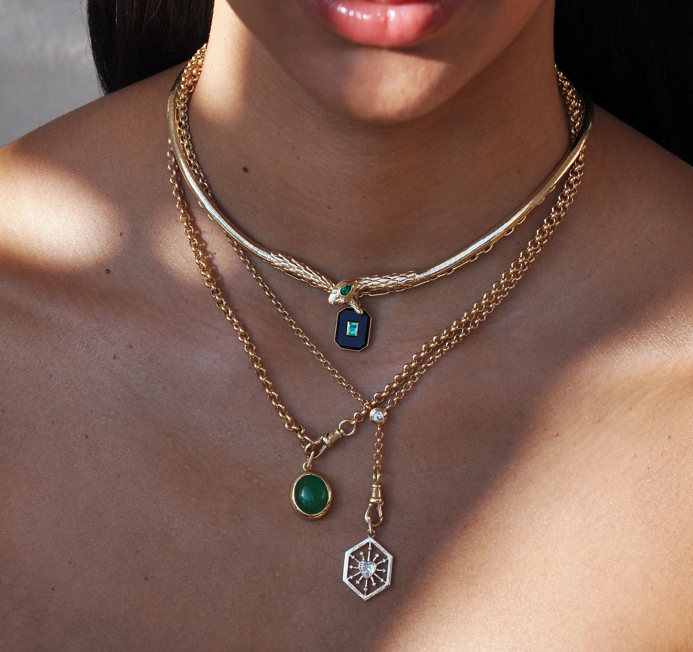 Onyx Emerald Charm