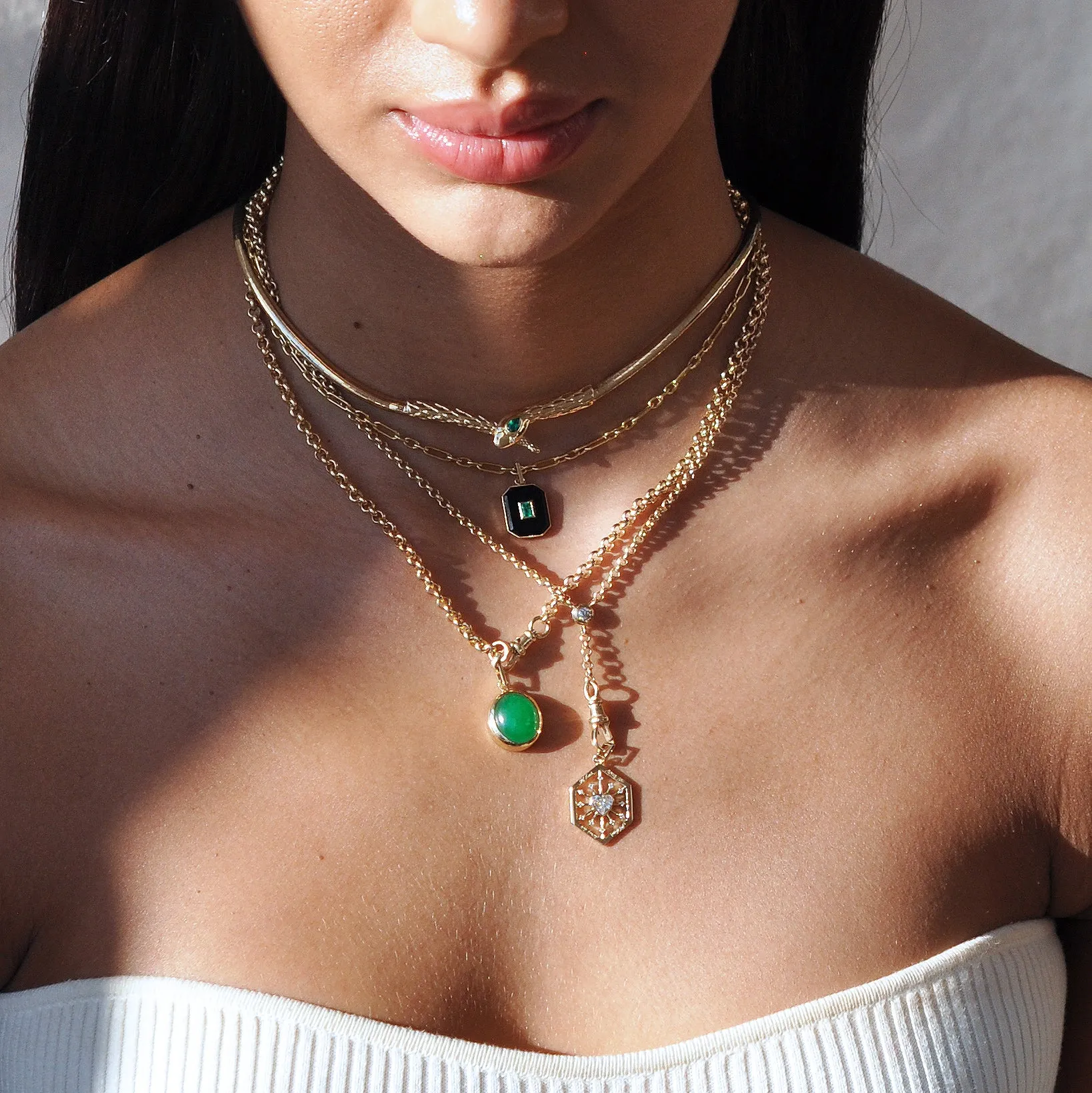 Onyx Emerald Charm