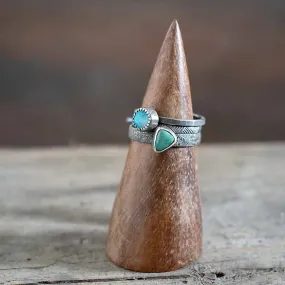 Opal and Variscite Stacker Rings