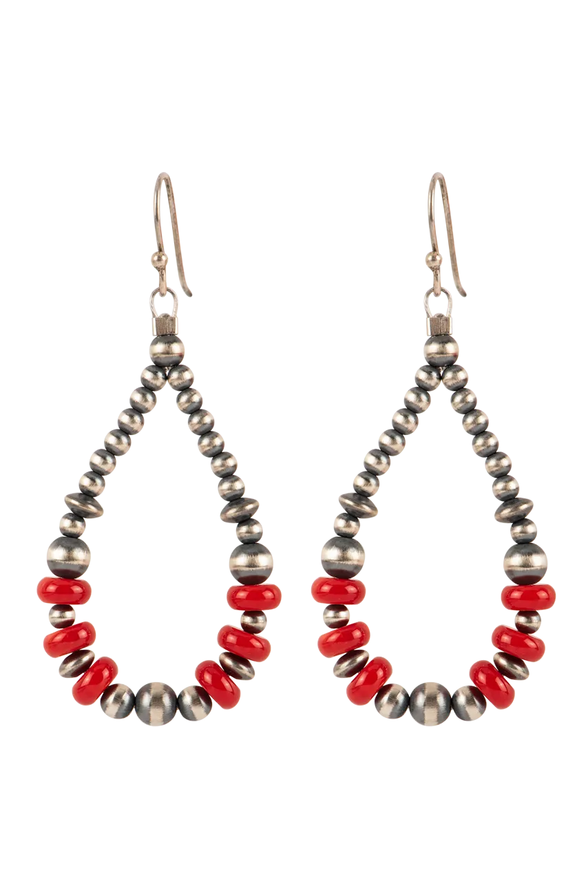 Paige Wallace Navajo Pearl & Coral Earrings
