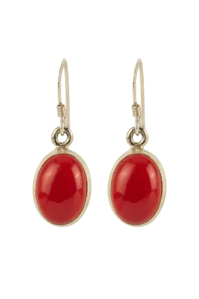 Paige Wallace Oval Coral Earrings