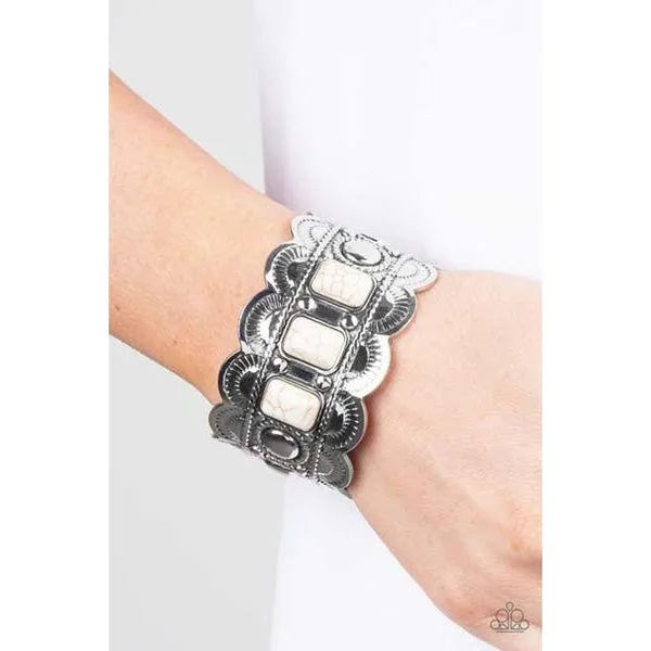 Paparazzi Rio Rancho Retreat White Cuff Bracelet