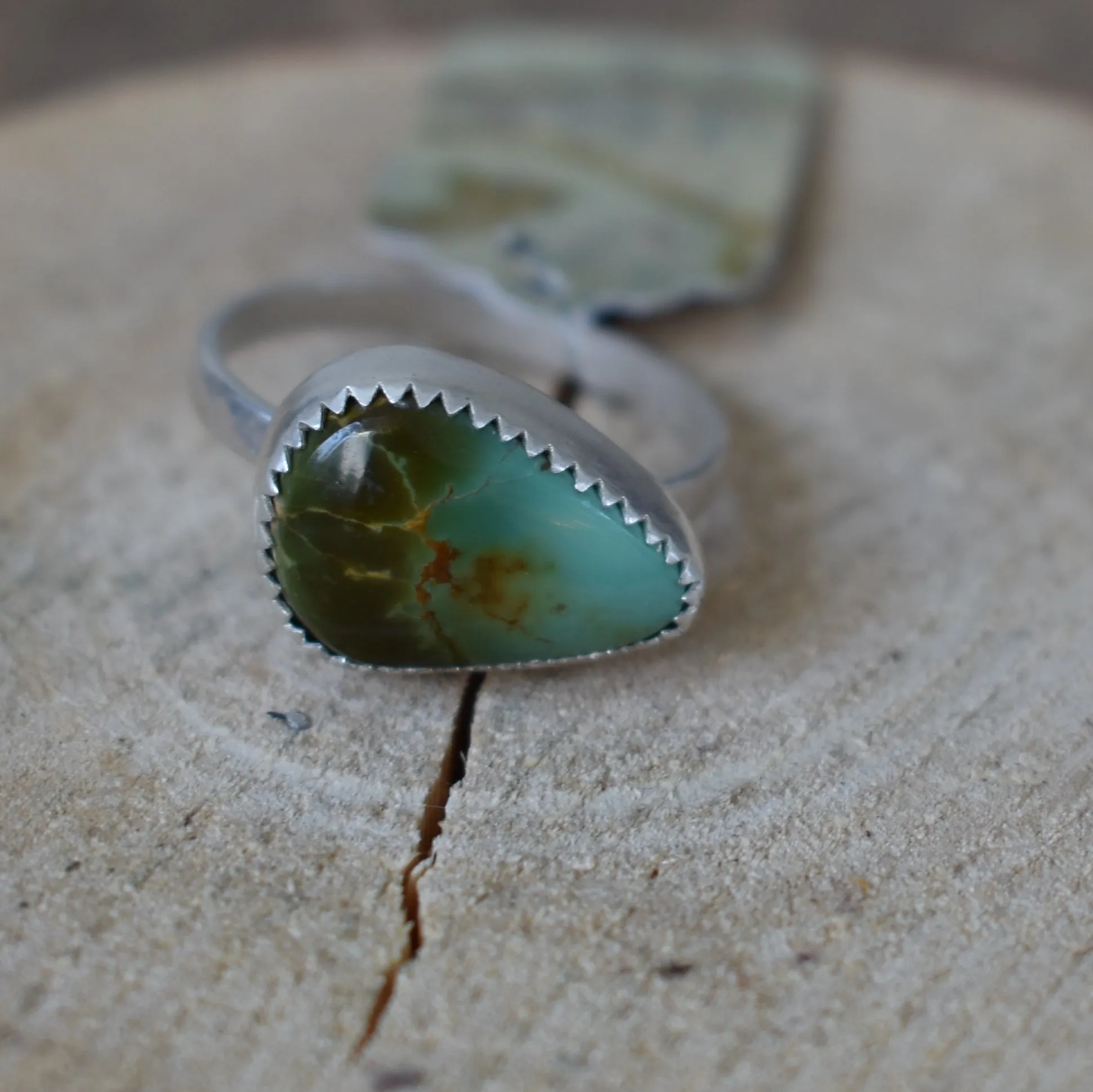 Pear shaped Royston Turquoise  Ring