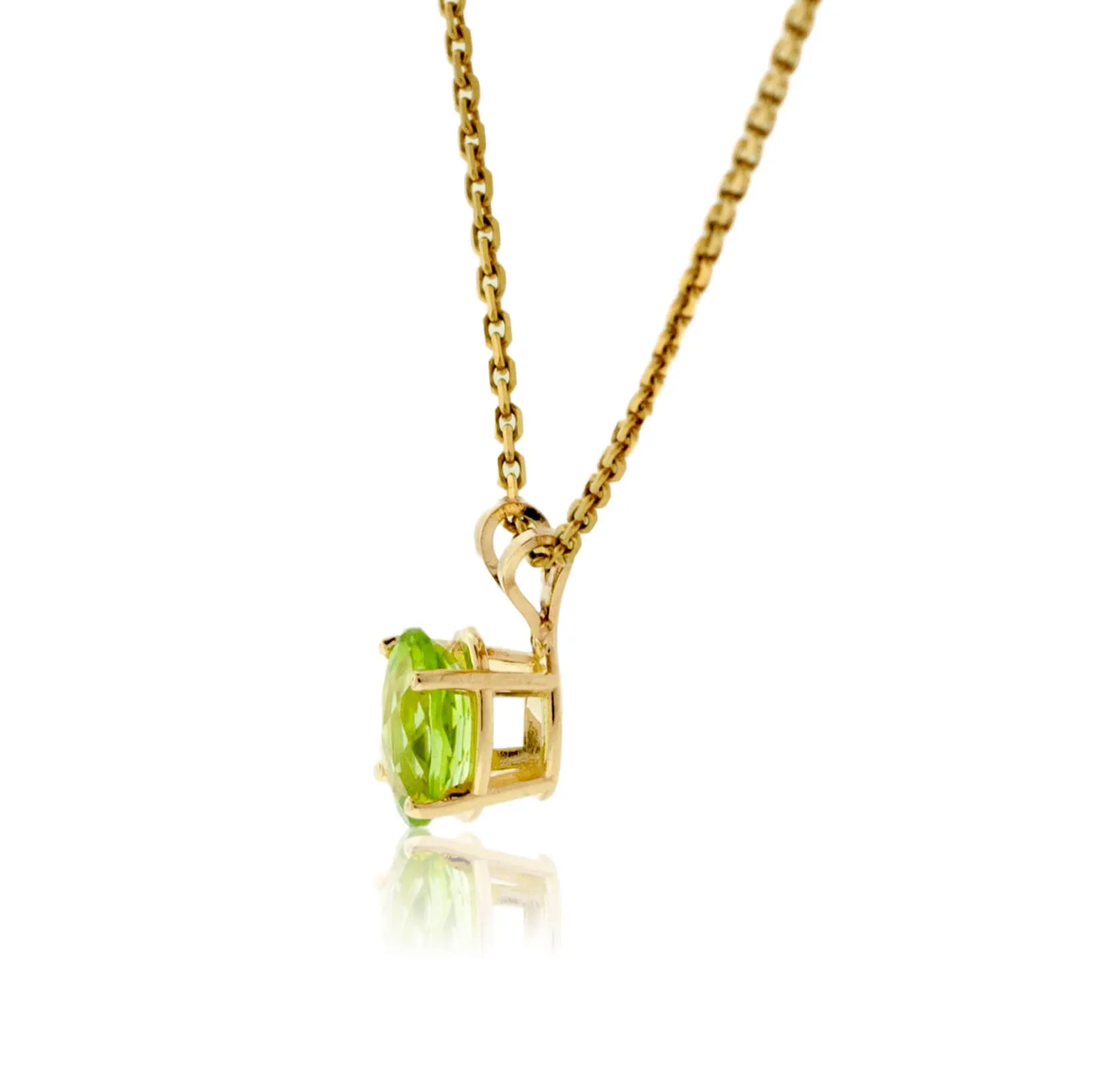 Peridot Oval Shaped Solitaire Pendant