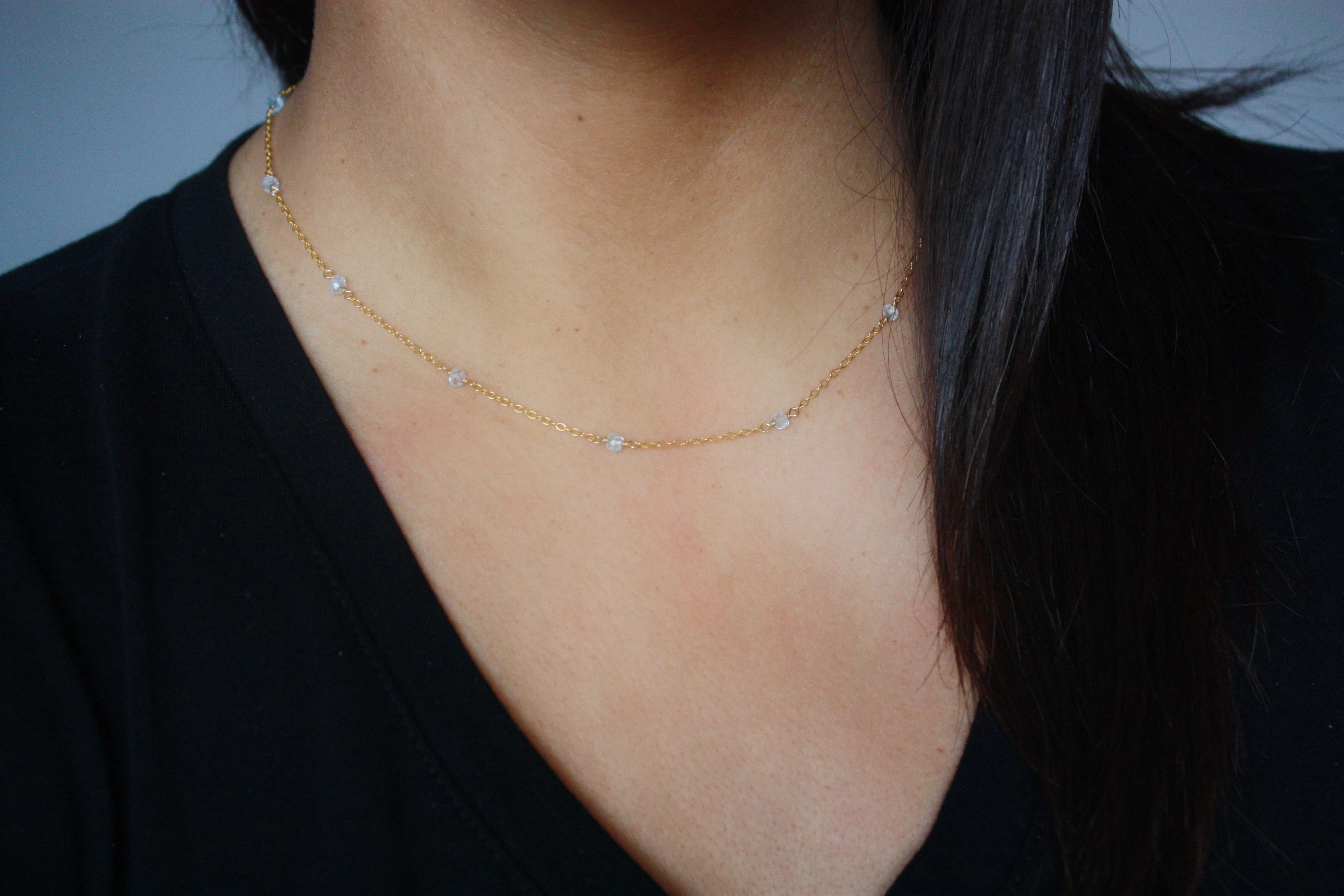 Peridot Wire Wrapped Layering Necklace