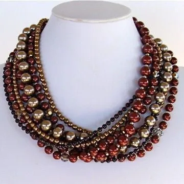 Pinot: 17” Multi Strand Pearl Necklace