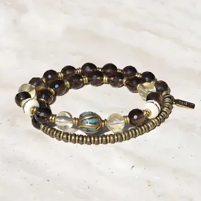 "Energy and Abundance" Smoky Quartz Wrist Mala Bracelet