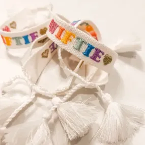 Rainbow Swiftie Woven Bracelet