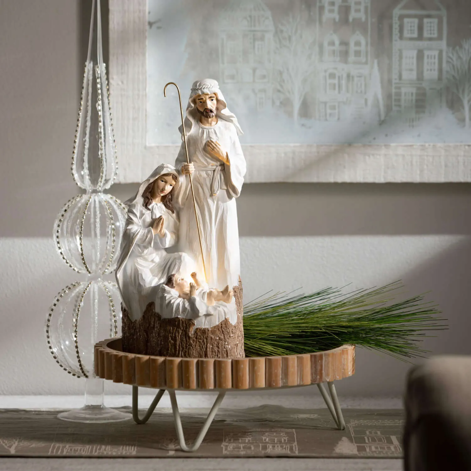 Raised Wooden Pedestal Set
