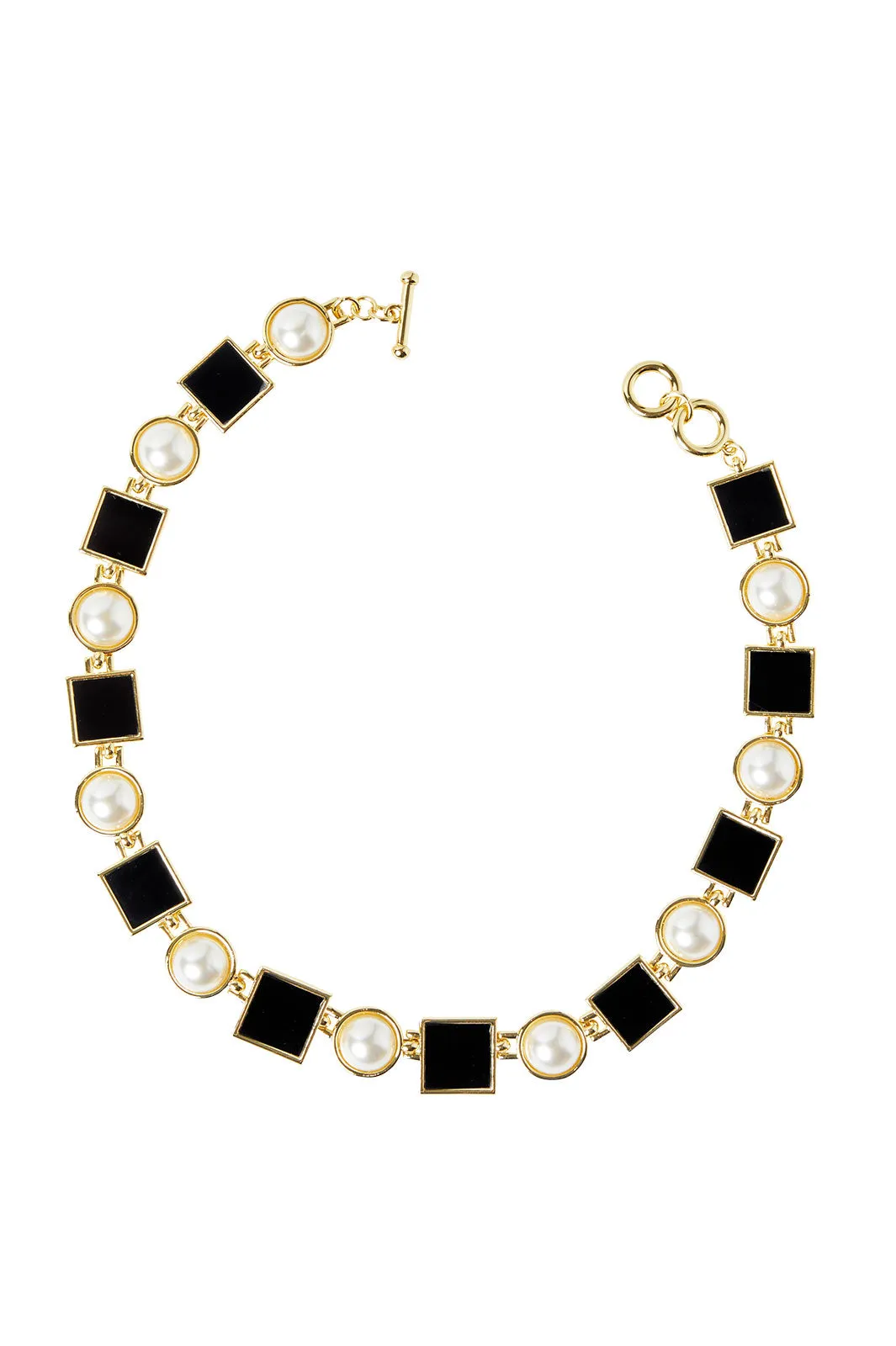 Resin and Pearl Short Necklace