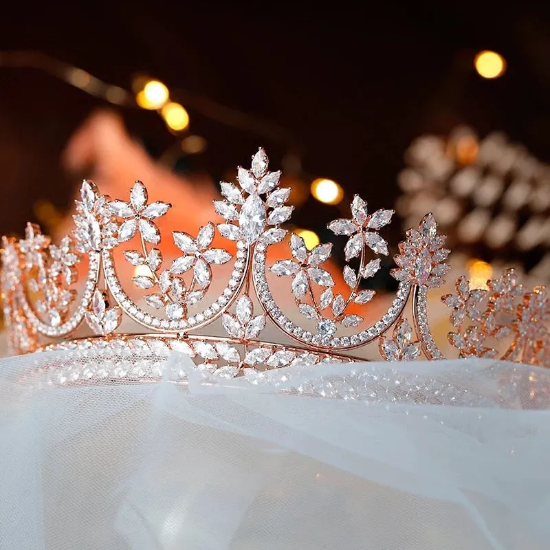 Rich Rose High-End Princess Diadem