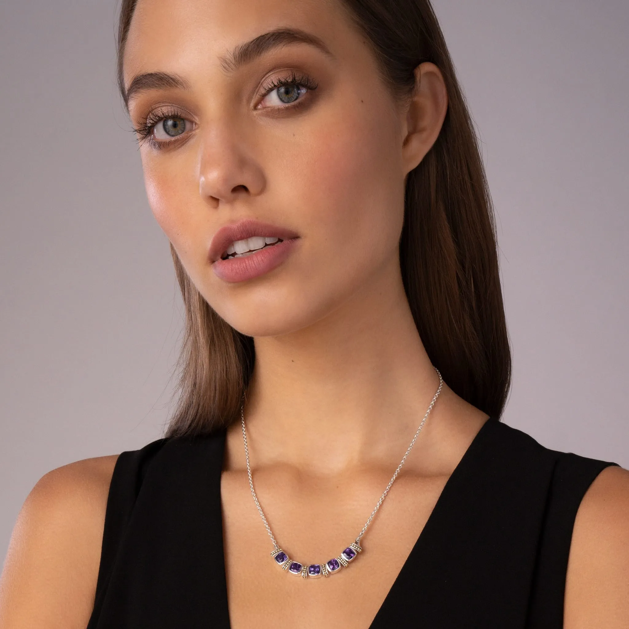 Rittenhouse Five Station Amethyst Necklace