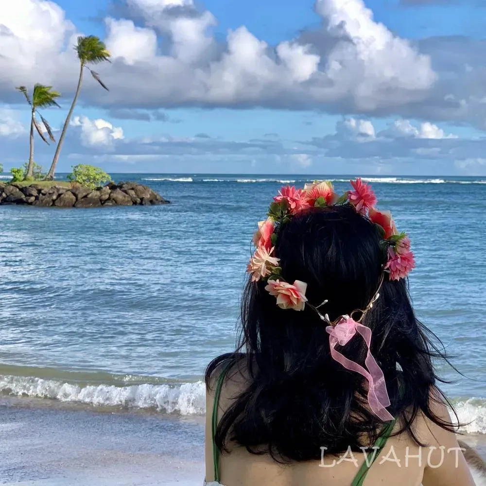 Rosy Pink Flower Crown