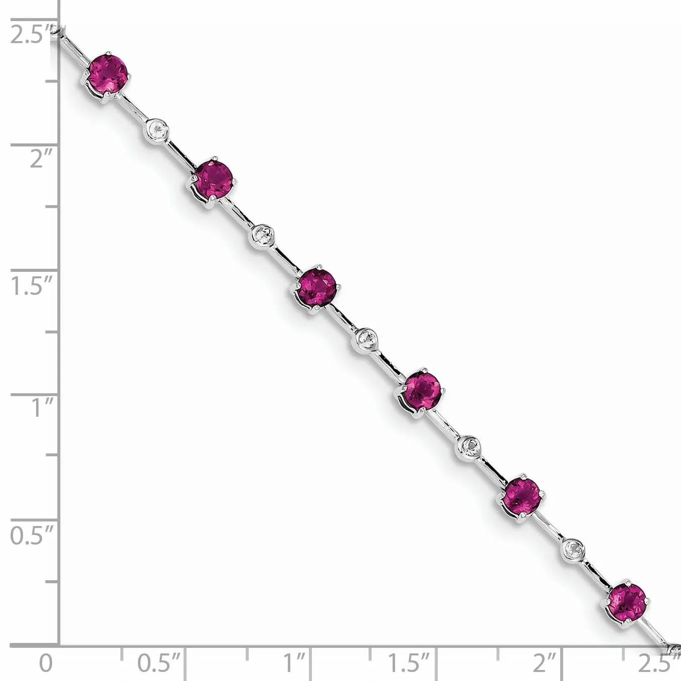 Silver Pink Tourmaline Gemstone Topez Bracelet