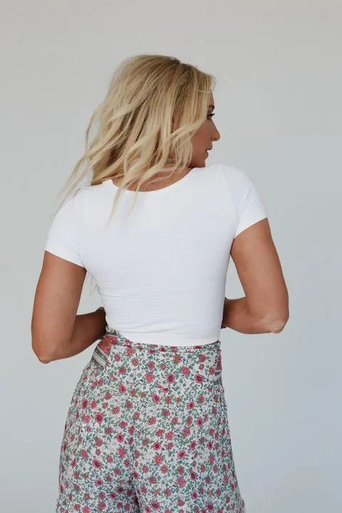 Simply Iconic Seamless Short Sleeve Brami - White