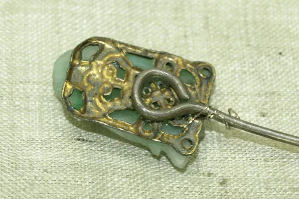 Small Chinese God Hairpin, Jade