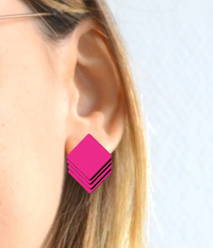 Square Stud Earrings - Optical