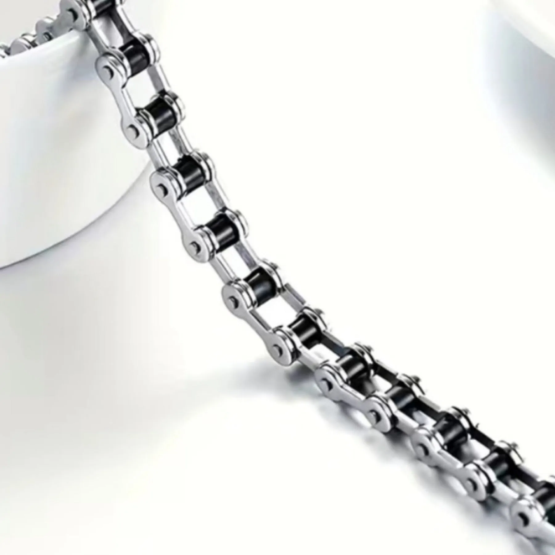 Stainless Steel Bike Chain Style Bracelet