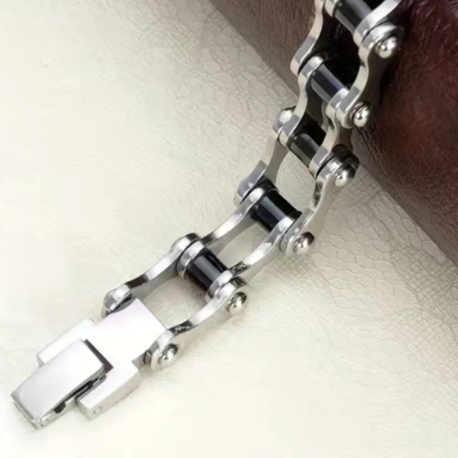 Stainless Steel Bike Chain Style Bracelet