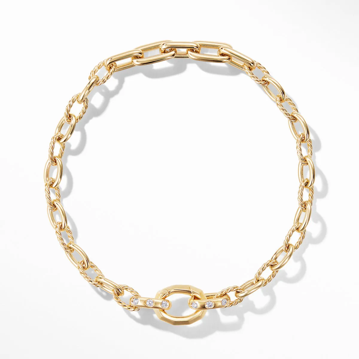 Stax Chain Bracelet with Diamonds in 18K Gold